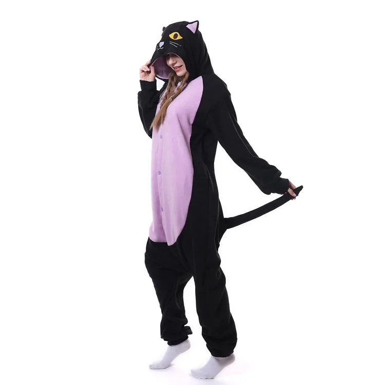 Spooky Black Cat Adult Onesie