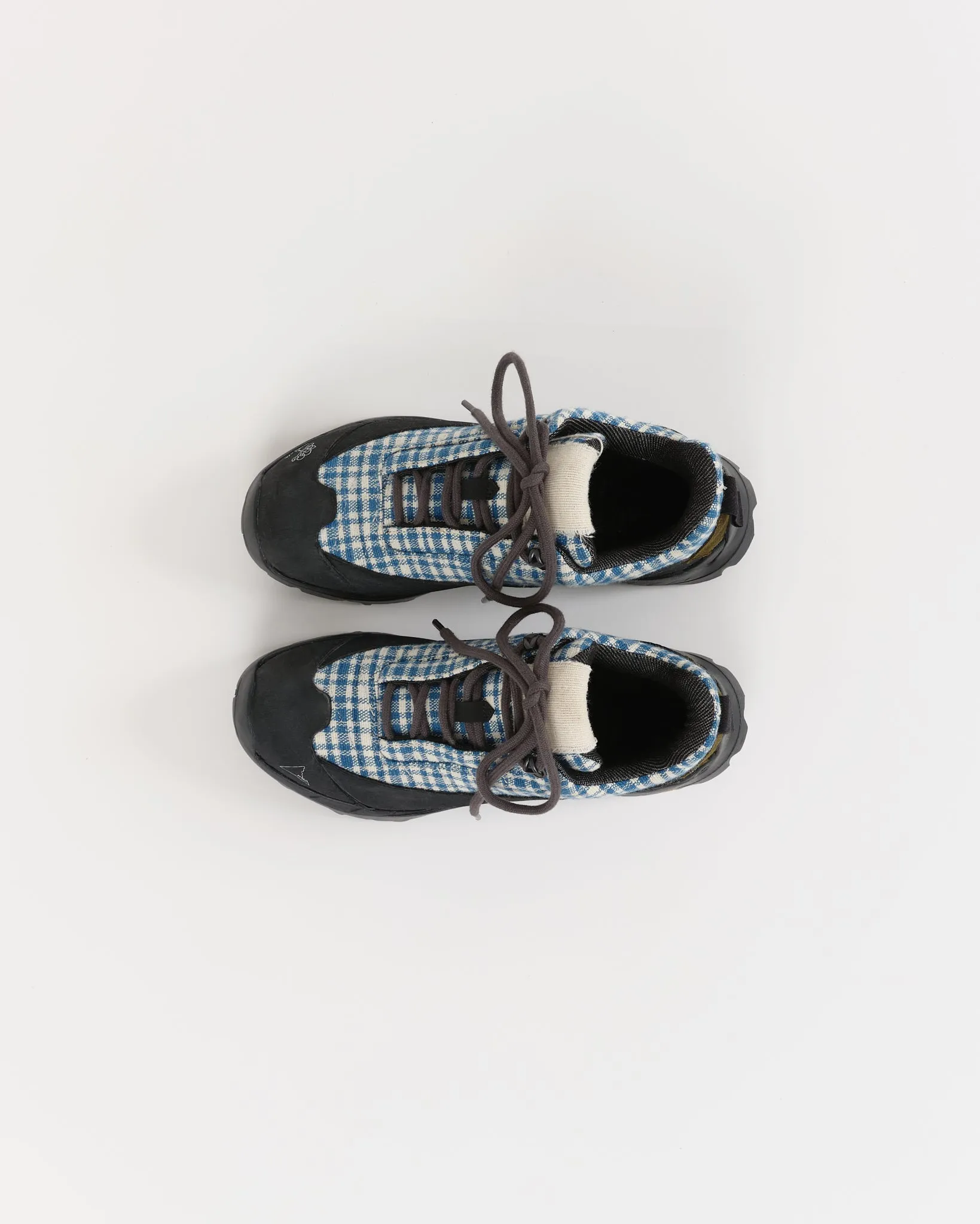 Story mfg. x ROA Katharina Shoe - Indigo Check Handloom