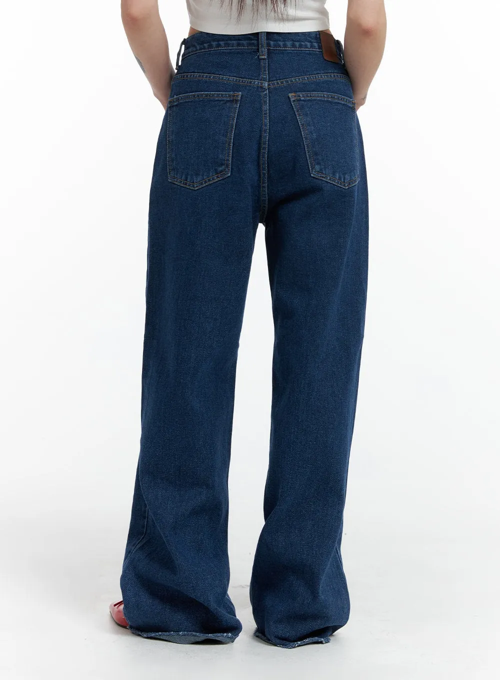 Straight Fit Blue Jeans IF423