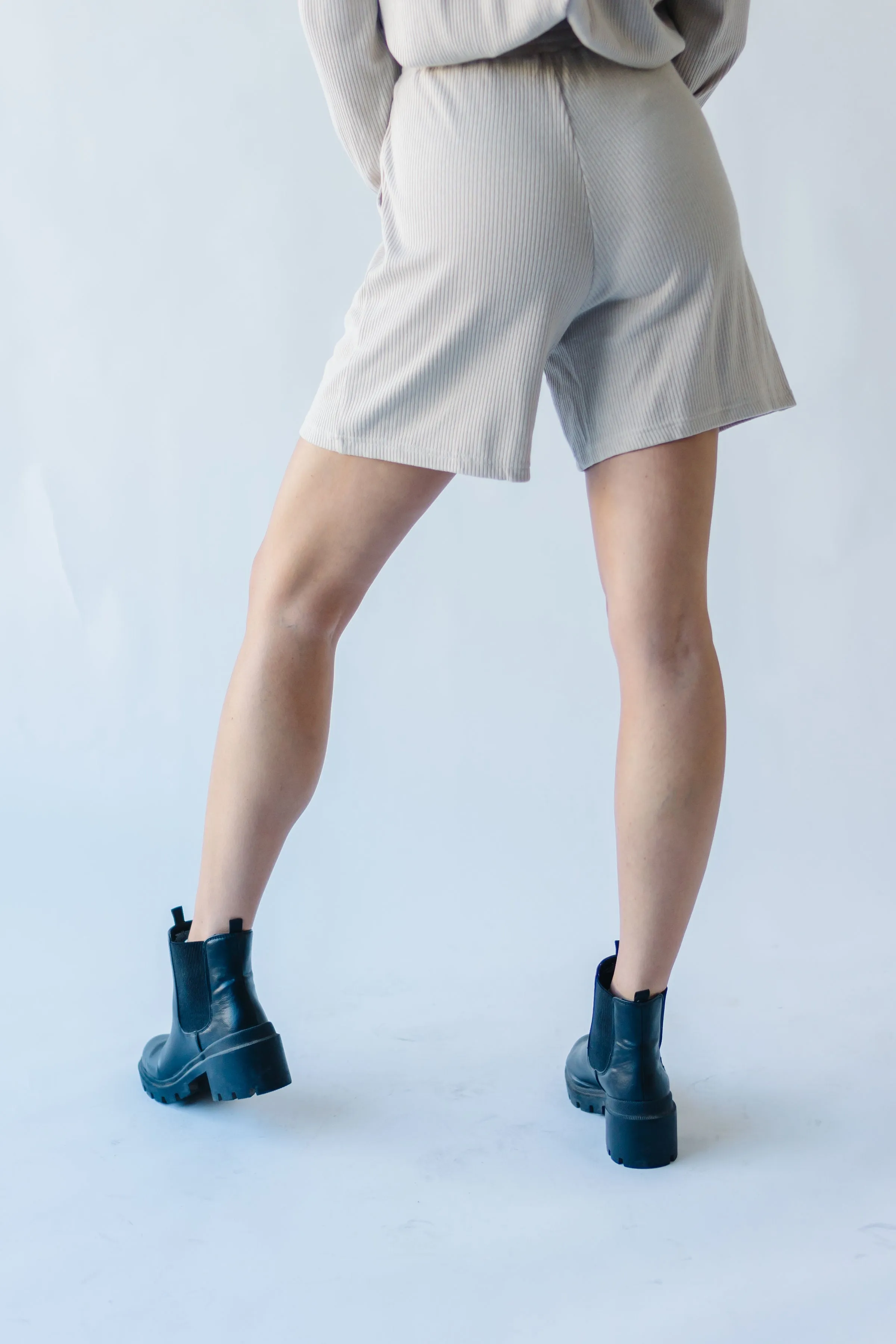 The Du Sol Cozy Ribbed Shorts in Taupe