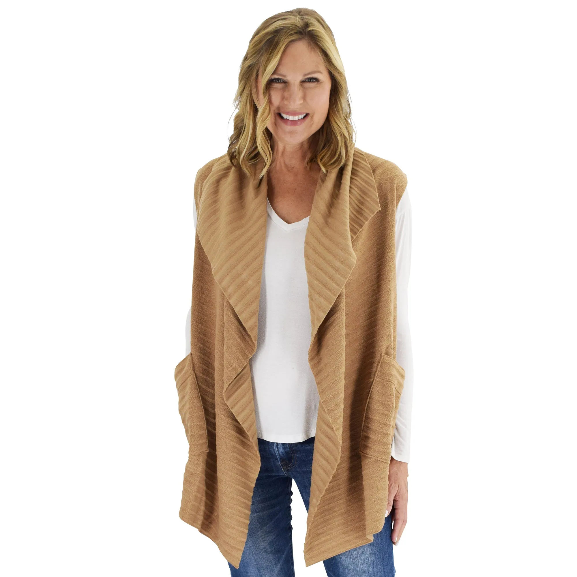 Weekender Cozy Coat Fleece Vest with Pockets Two Sizes!