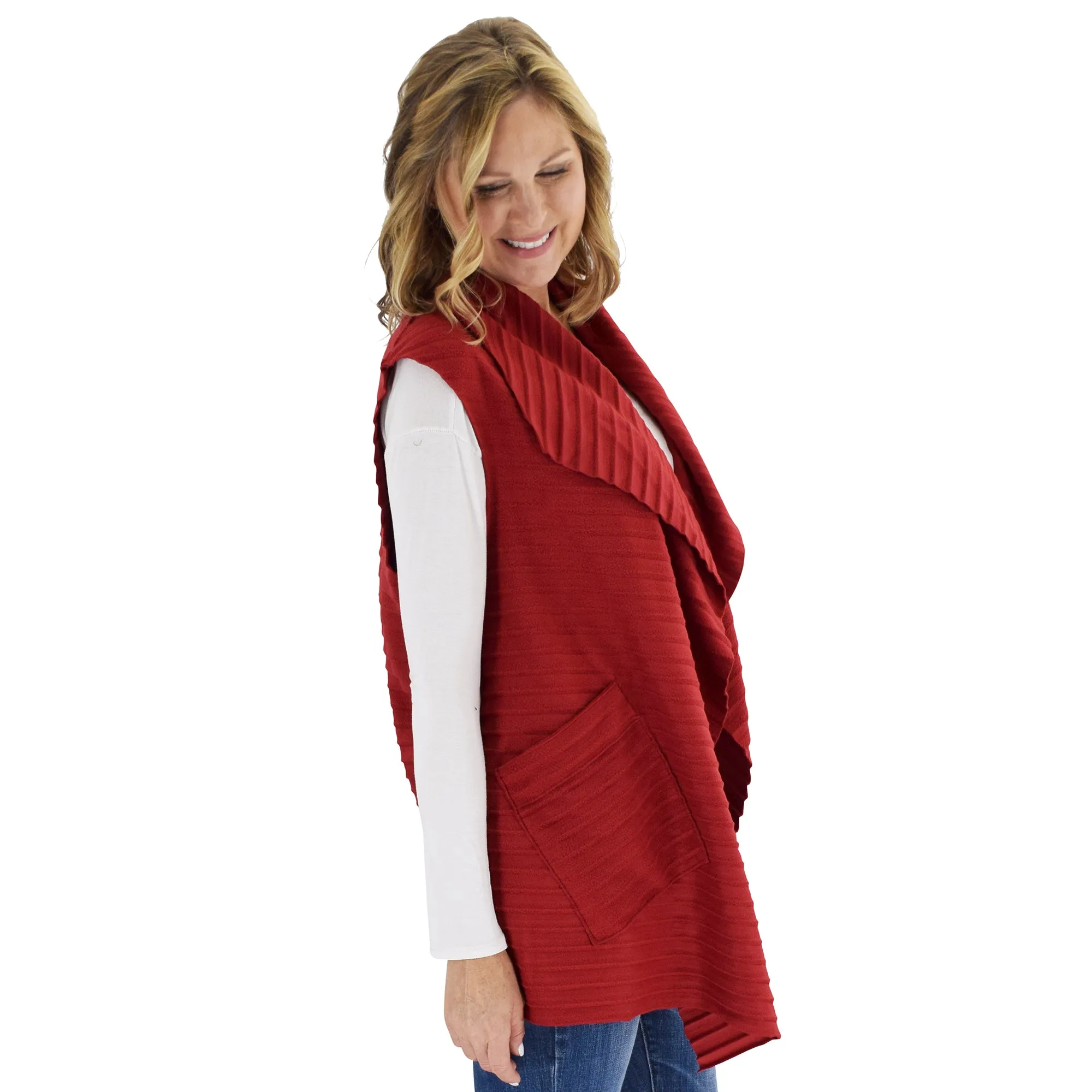 Weekender Cozy Coat Fleece Vest with Pockets Two Sizes!