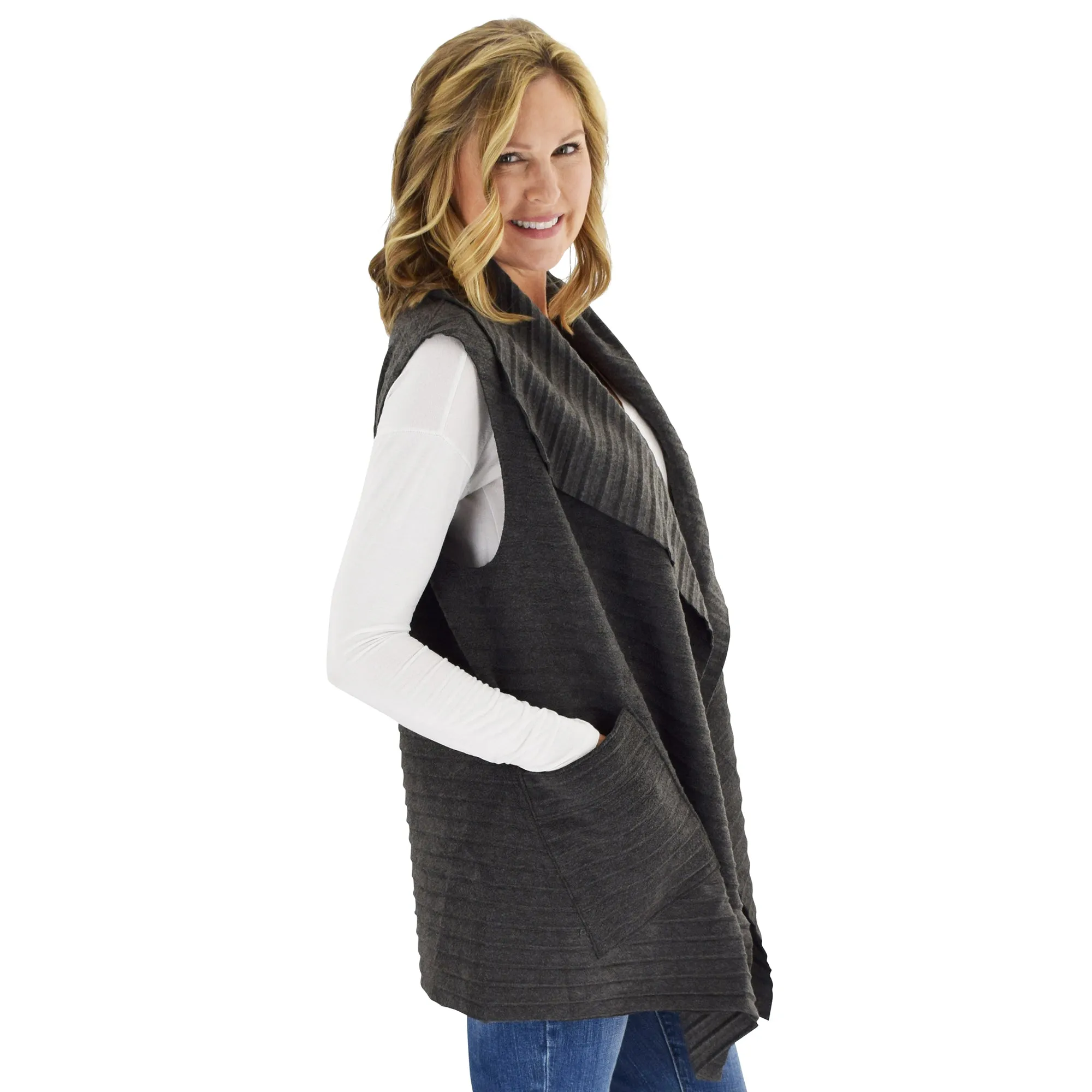 Weekender Cozy Coat Fleece Vest with Pockets Two Sizes!